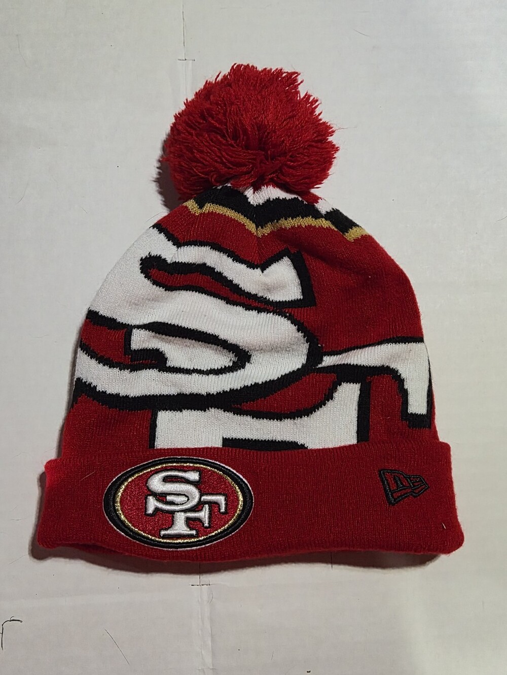 NFL San Francisco 49ers Red Knit Pom Pom Beanie